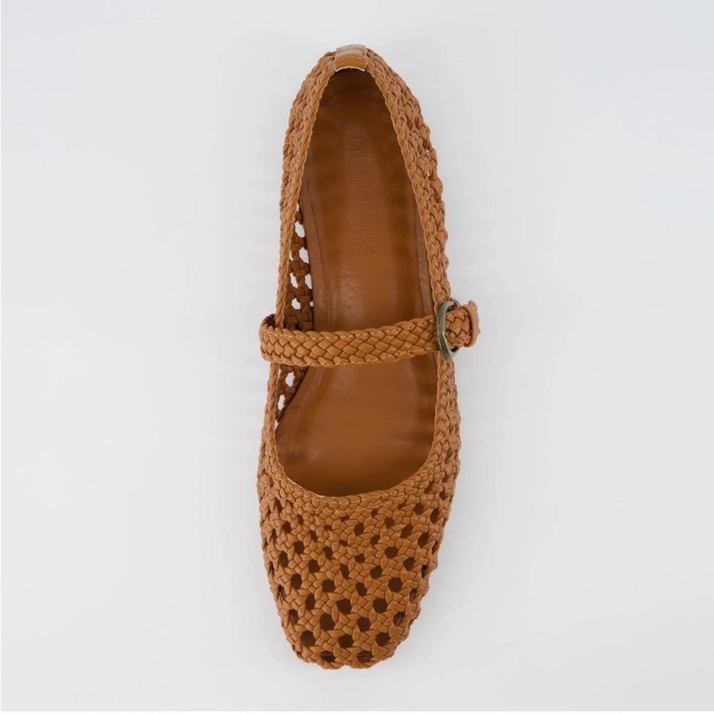 CUSHIONAIRE Weston Mary Jane Weavy Squared Toe Woven Ballet Flat 9W brand new!